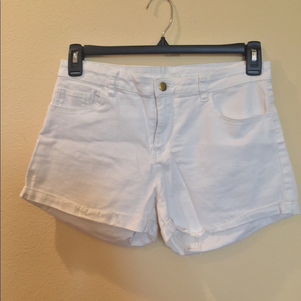 White jean shorts